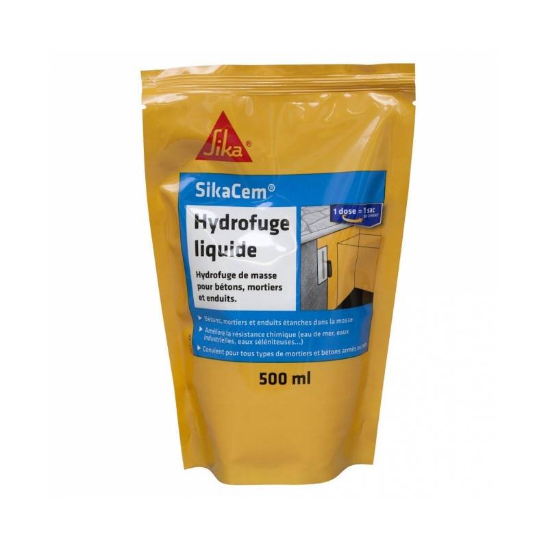 Hydrofuge liquide pour bétons et mortiers SikaCem 500ml SIKA