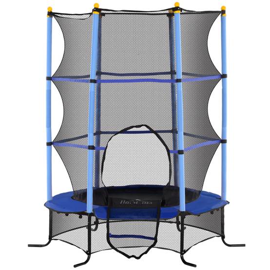 Trampoline Enfant Ø 1,63 × 1,9H m Filet de sécurité Porte zipée Couvre-Ressorts 6 poteaux rembourrés Inclus - Image 2