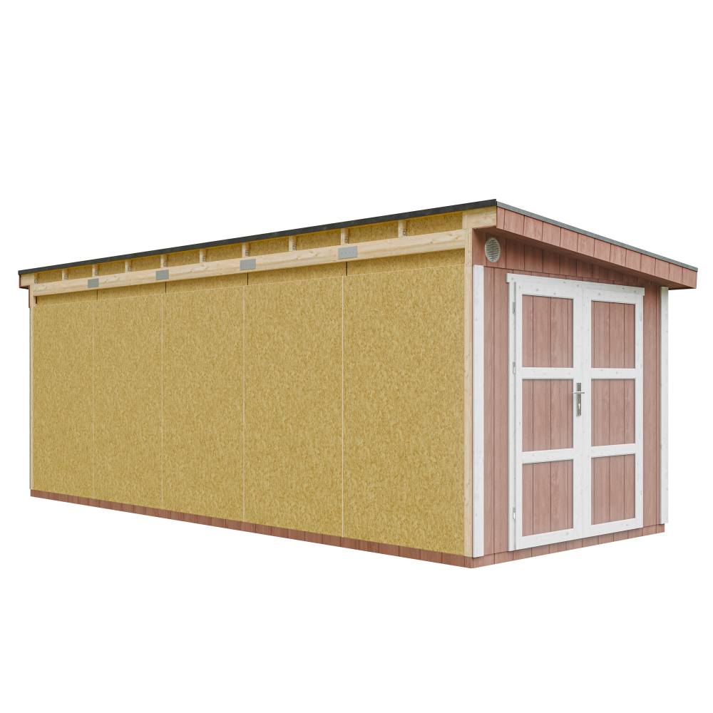 Timbela - Abri de Jardin Qualité Premium 14,30 m² / H231x248x648 cm avec plancher e paroi latérale - Timbela M941-REDWOOD RED - Image 3