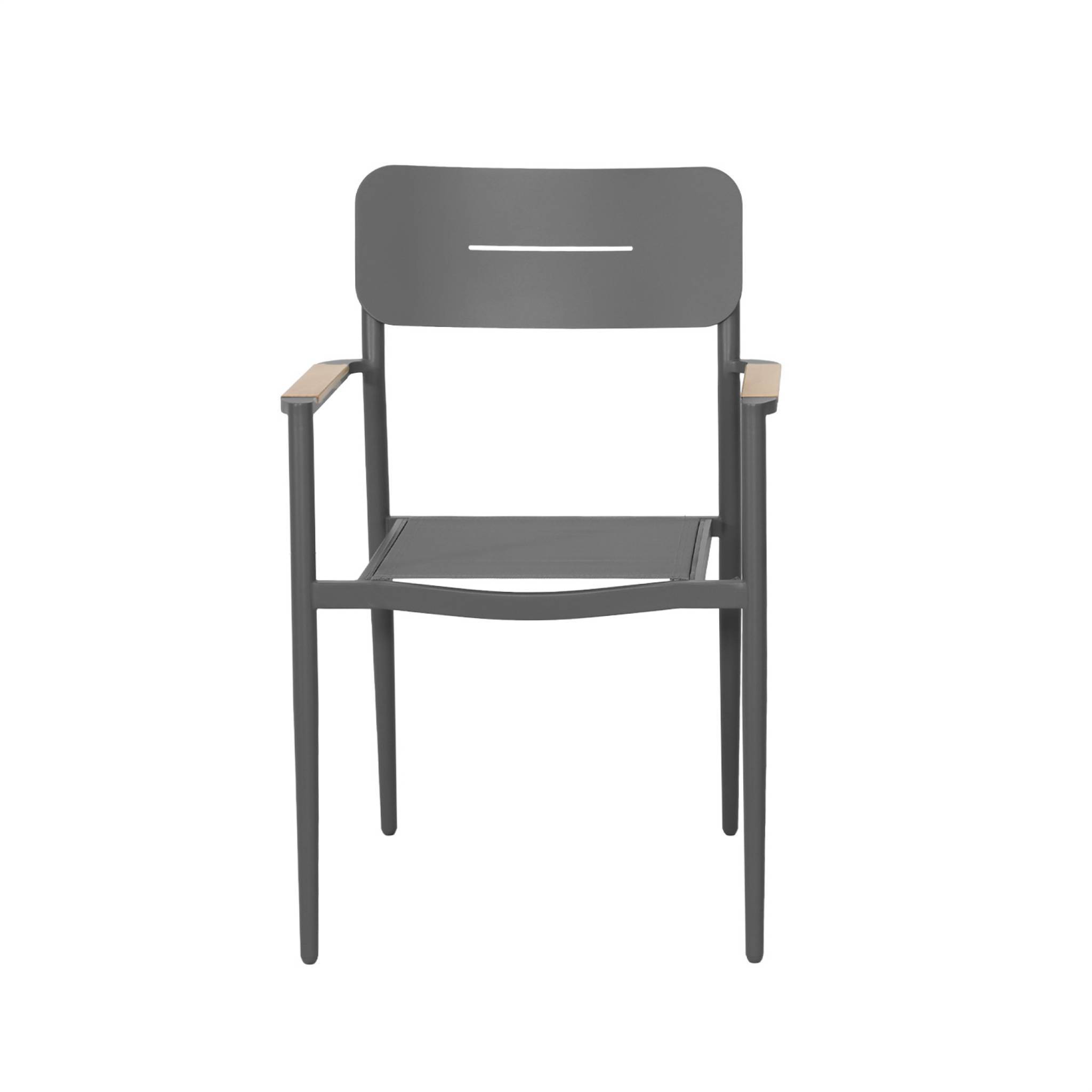 sweeek - Lot de 4 fauteuils de jardin aluminium et textilène anthracite - Fira | sweeek - Image 5