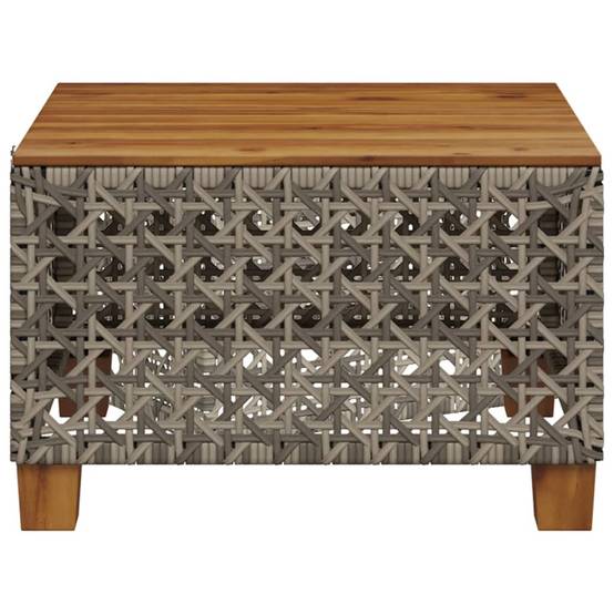 PANGIVO - Table de jardin résine tressée bois acacia gris 55 x 55 x 36 cm, Poids :6.4kg - PANGIVO - Image 4