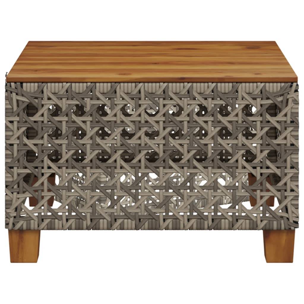 PANGIVO - Table de jardin résine tressée bois acacia gris 55 x 55 x 36 cm, Poids :6.4kg - PANGIVO - Image 4