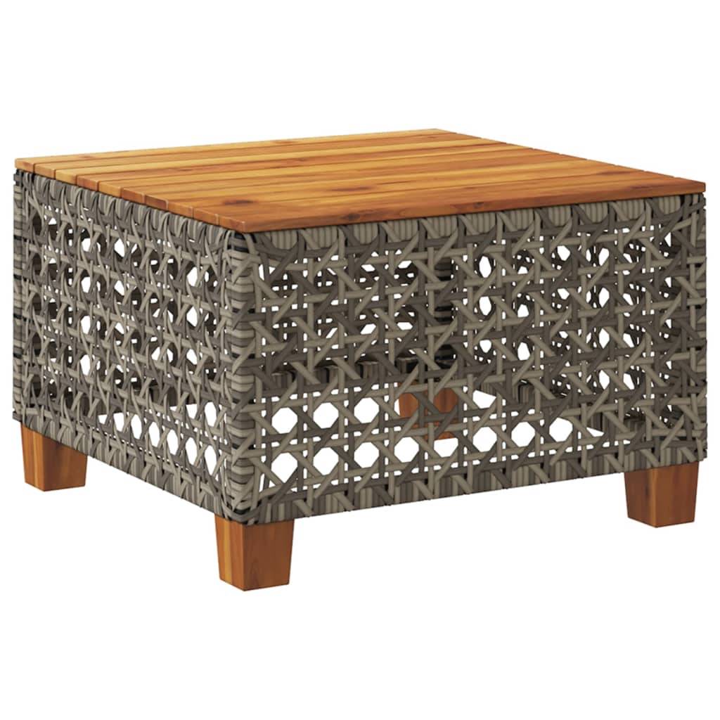 PANGIVO - Table de jardin résine tressée bois acacia gris 55 x 55 x 36 cm, Poids :6.4kg - PANGIVO - Image 6