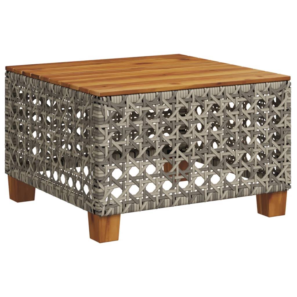 PANGIVO - Table de jardin résine tressée bois acacia gris 55 x 55 x 36 cm, Poids :6.4kg - PANGIVO - Image 2