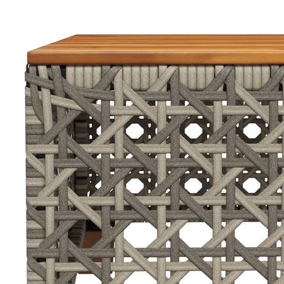 PANGIVO - Table de jardin résine tressée bois acacia gris 55 x 55 x 36 cm, Poids :6.4kg - PANGIVO - Image 7