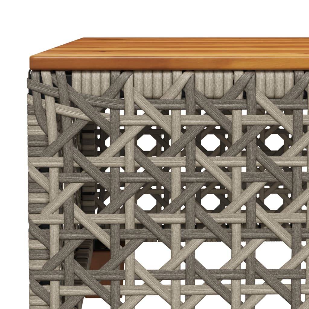 PANGIVO - Table de jardin résine tressée bois acacia gris 55 x 55 x 36 cm, Poids :6.4kg - PANGIVO - Image 7