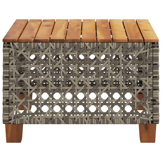 PANGIVO - Table de jardin résine tressée bois acacia gris 55 x 55 x 36 cm, Poids :6.4kg - PANGIVO - Image 5