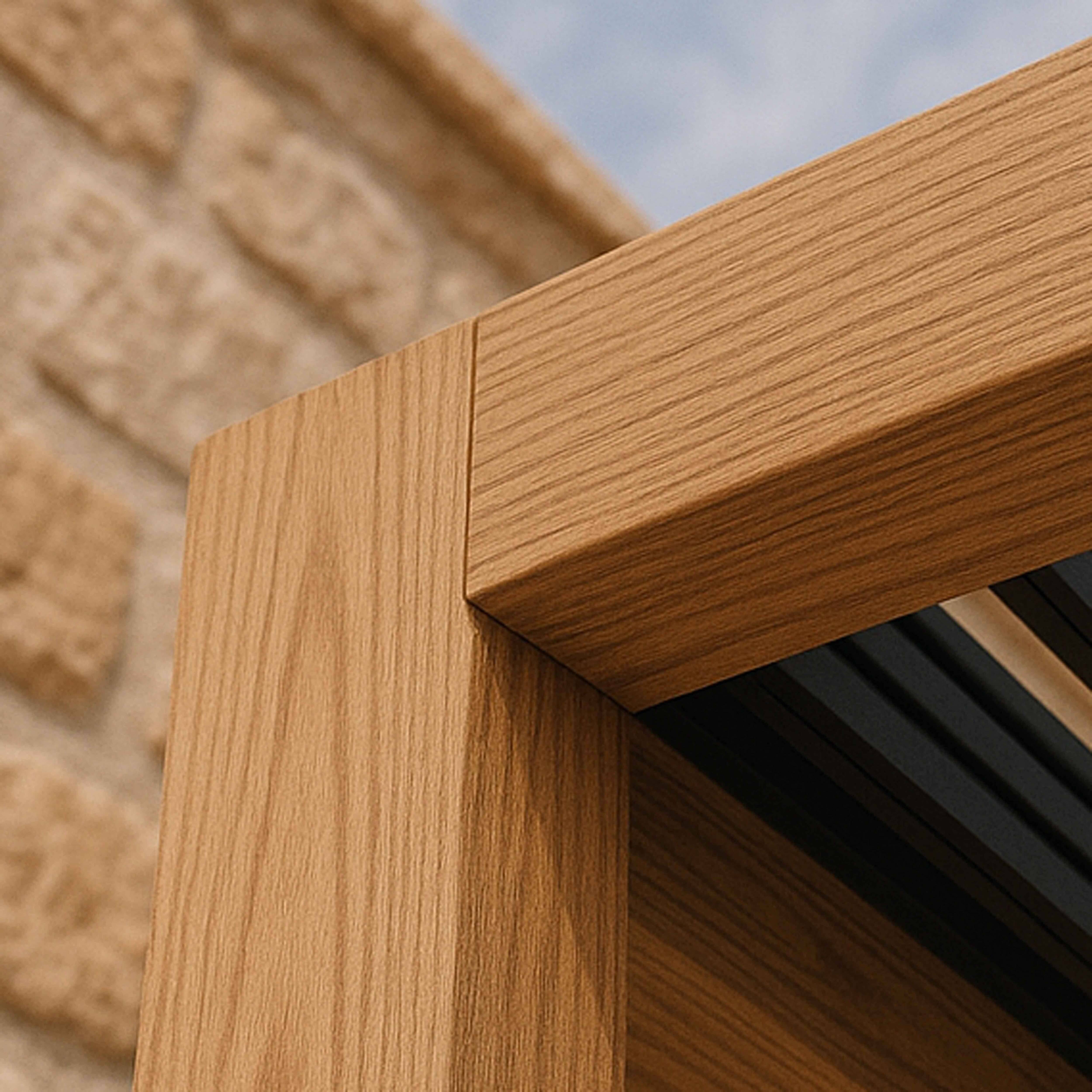 Oviala - Pergola bioclimatique autoportée 3x4m en aluminium bois gris Athenes - Oviala - Image 3