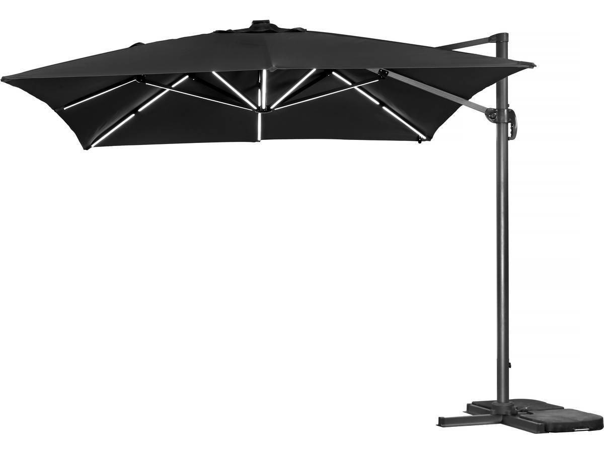 Habitat Et Jardin - Parasol Jardin Déporté Led Alu "sun 3 Luxe" 3 X 3 M - Noir -habitat Et Jardin - Image 1