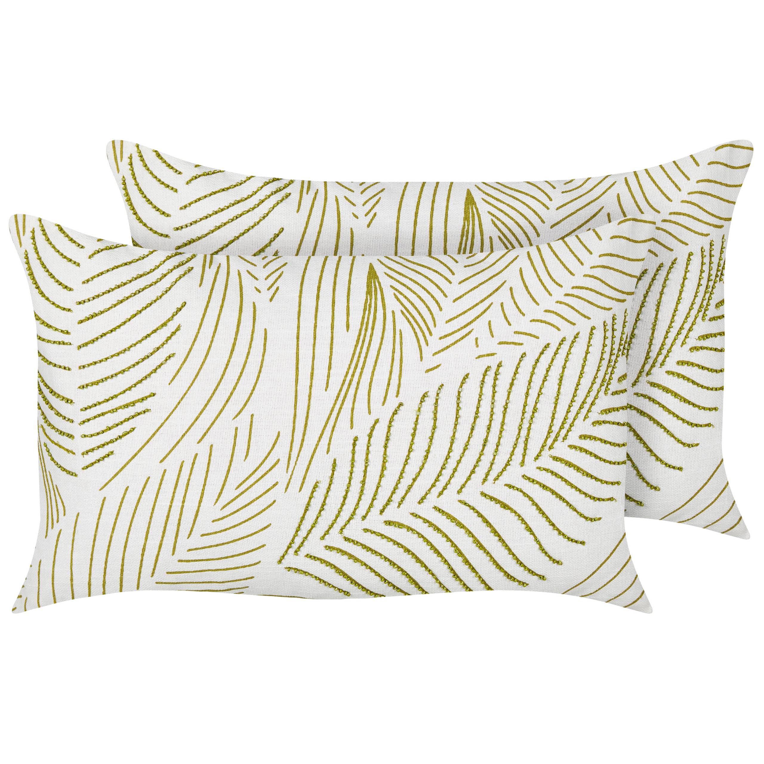 Coussin décoratif Coton Vert SPANDOREA - Beliani - Image 1