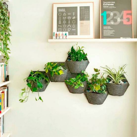 Pack de 3 pots muraux CitySens blancs avec couverture textile et arrosage manuel - Image 4