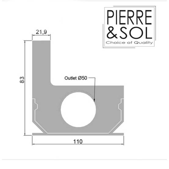Pièce de fermeture Side Drain L&S - LINE ECO - 130 mm About Gauche fermé - Image 2