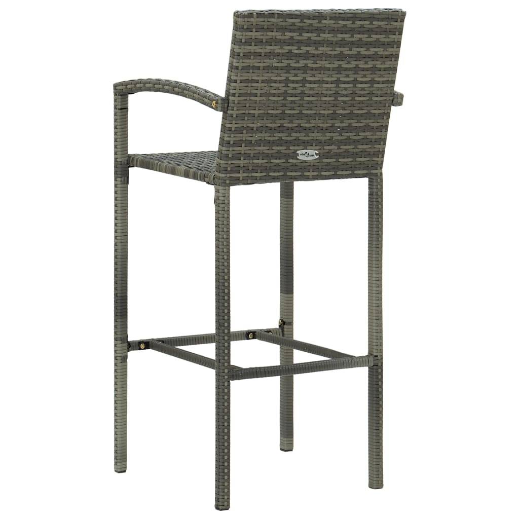 Helloshop26 - Ensemble de bar de jardin 3 pièces résine tressée gris - Image 8