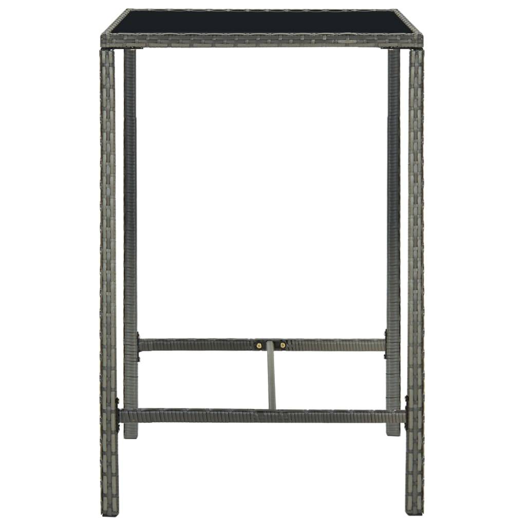 Helloshop26 - Ensemble de bar de jardin 3 pièces résine tressée gris - Image 4