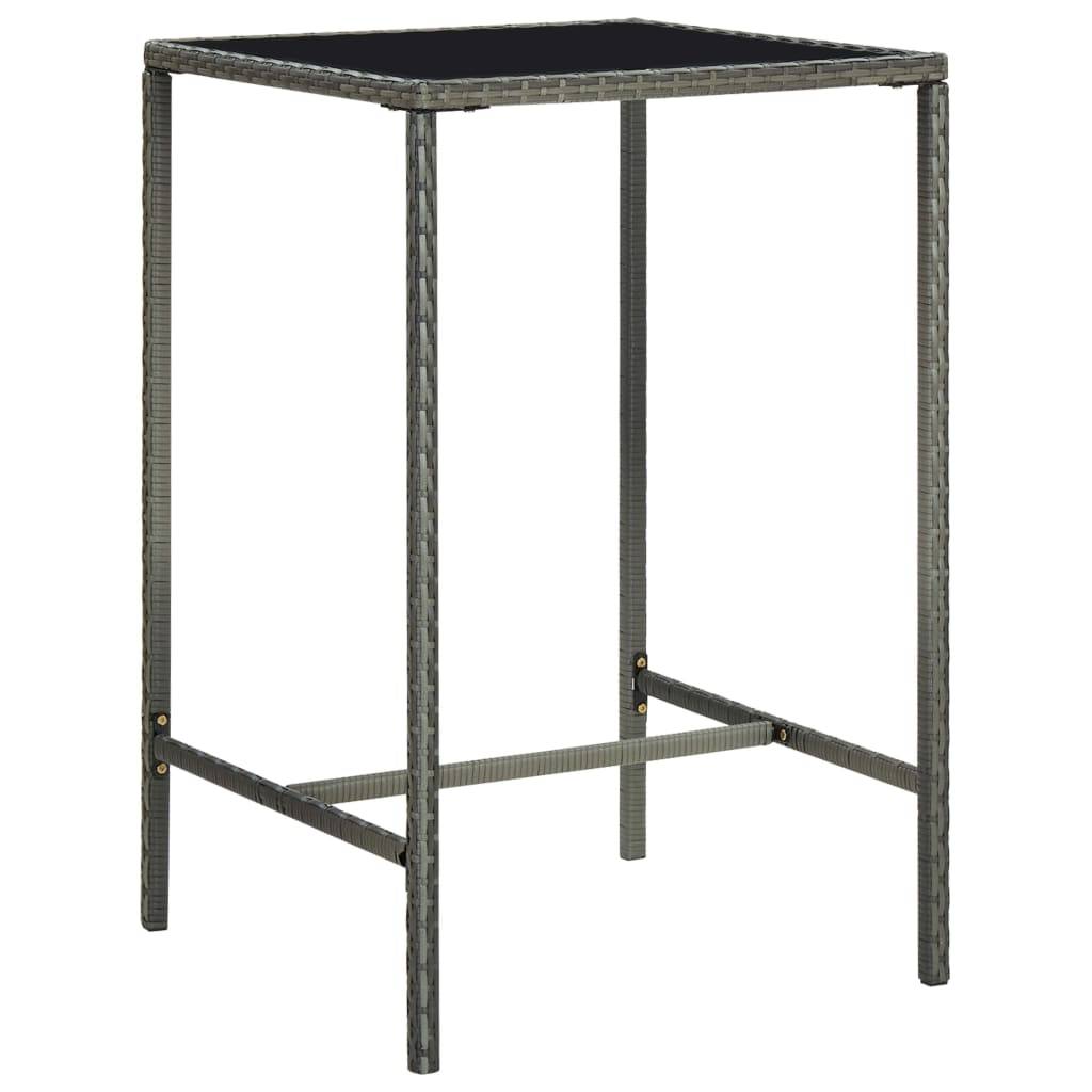 Helloshop26 - Ensemble de bar de jardin 3 pièces résine tressée gris - Image 2