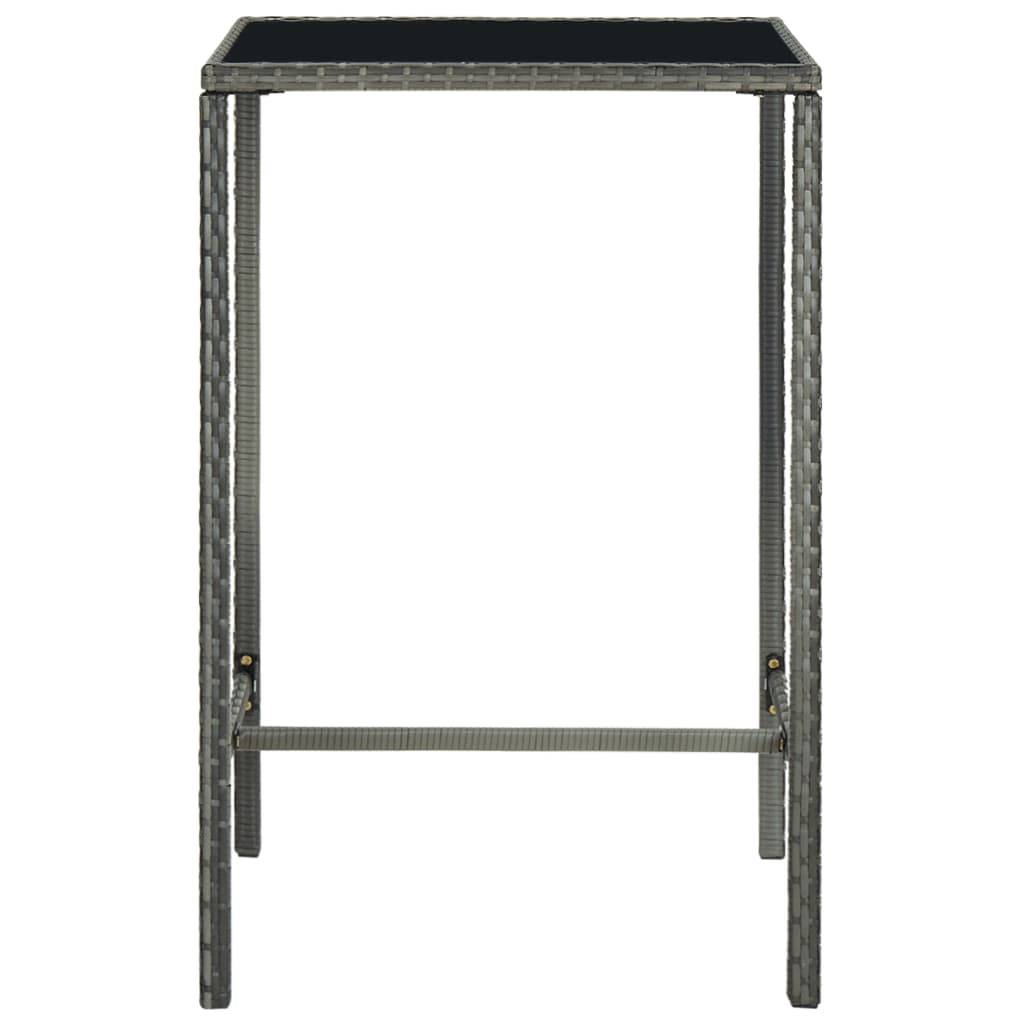 Helloshop26 - Ensemble de bar de jardin 3 pièces résine tressée gris - Image 3