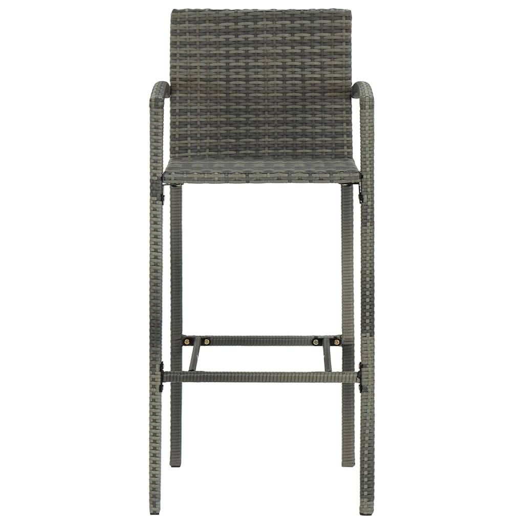 Helloshop26 - Ensemble de bar de jardin 3 pièces résine tressée gris - Image 6