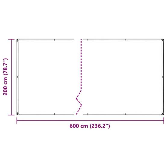 Vidaxl - Couverture végétale avec œillets 2x6 m PVC vidaXL 3308719 - Image 3