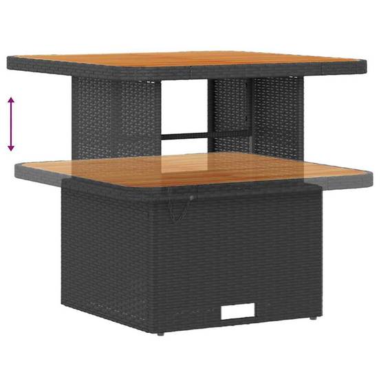 Petit Salon Jardin 8 pcs Résine Tressée Compact Coffre Rangement Balcon Noir – ComfortXL Outdoor Living - Image 6