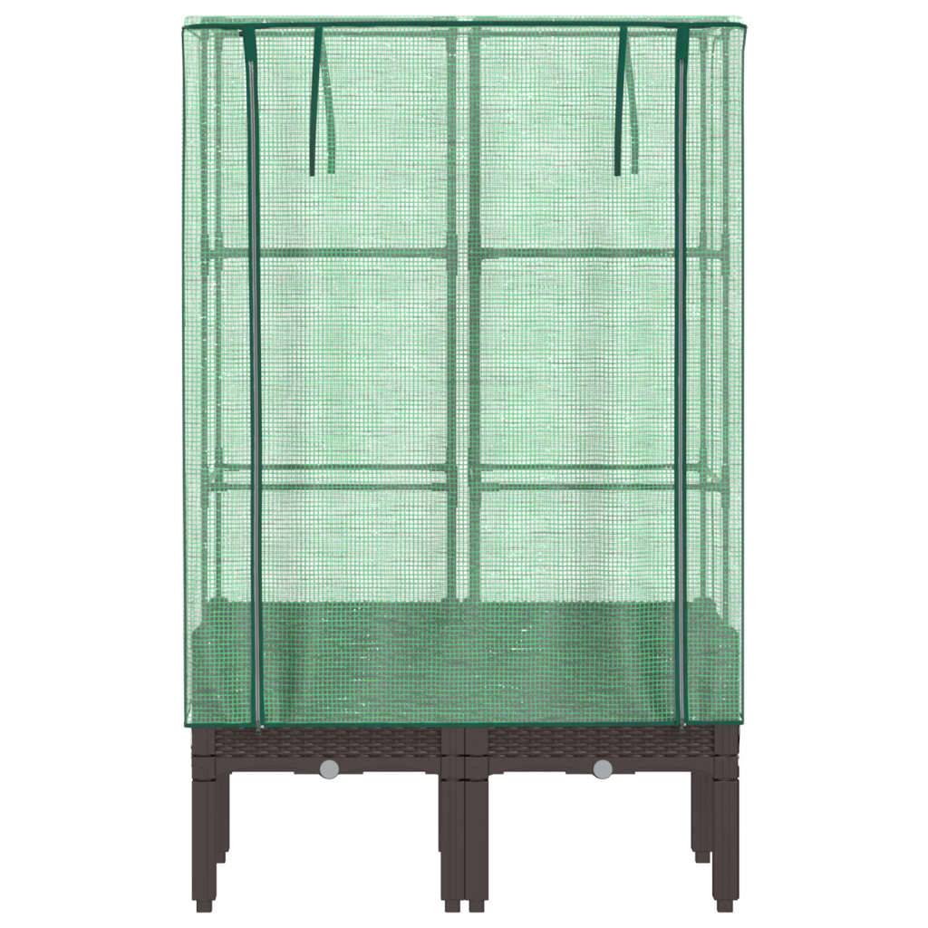 ComfortXL - Carré potager sur pieds aspect rotin avec housse de protection 80x40x140 cm Brun - ComfortXL Outdoor Living - Image 4