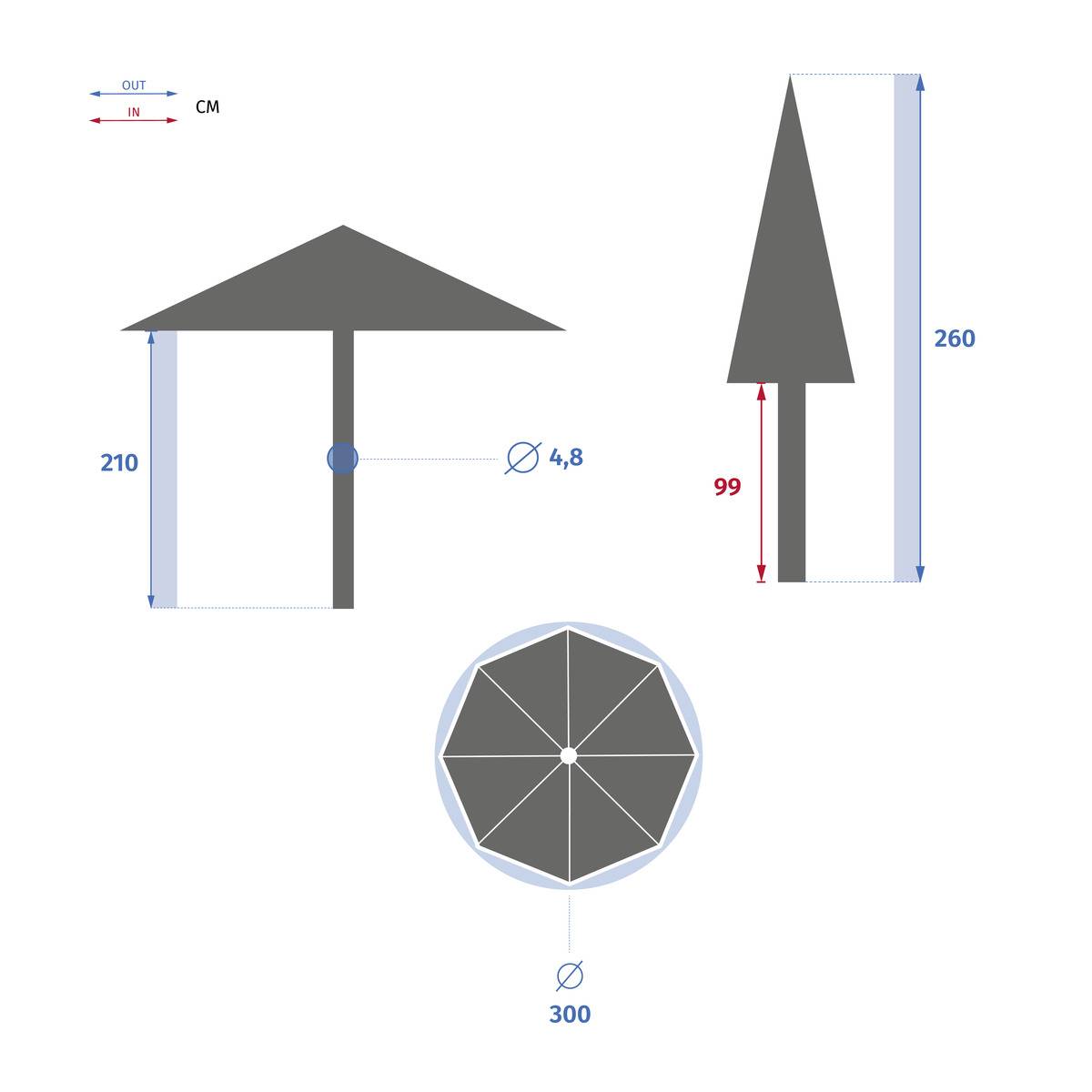 Hesperide - Parasol droit "Tinaei" taupe 3m en bambou Hespéride - Image 7