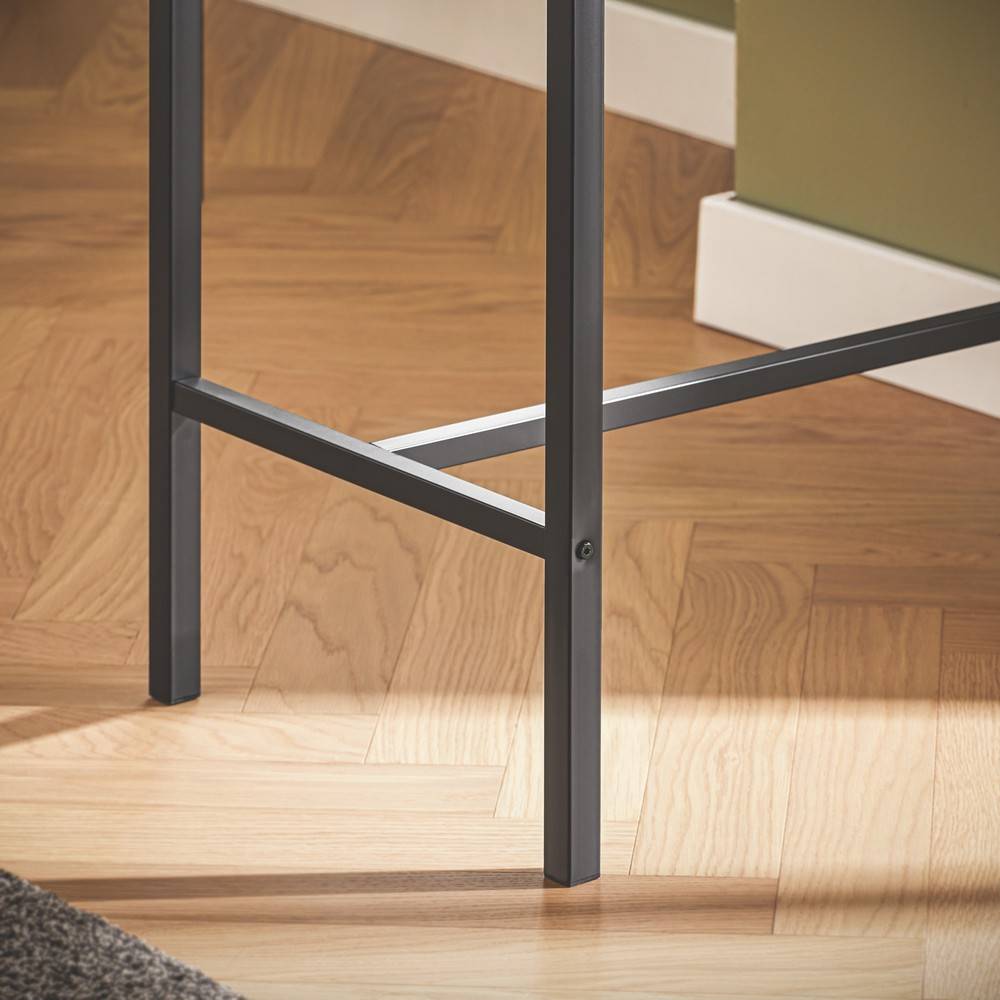 SoBuy Table de Bar Compacte avec 2 Tabourets - Style Industriel en Bois et Métal pour Petit Espace, 100 cm, OGT03-XL - Image 10