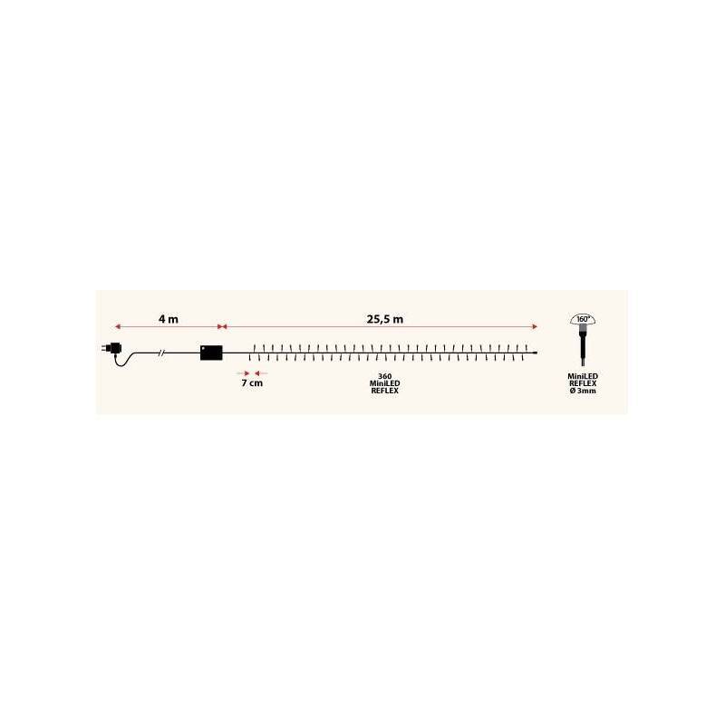 Lotti - Guirlande lumineuse 25 m 360miniLED rouge câble vert 8 modes d'animation Lotti - Image 2