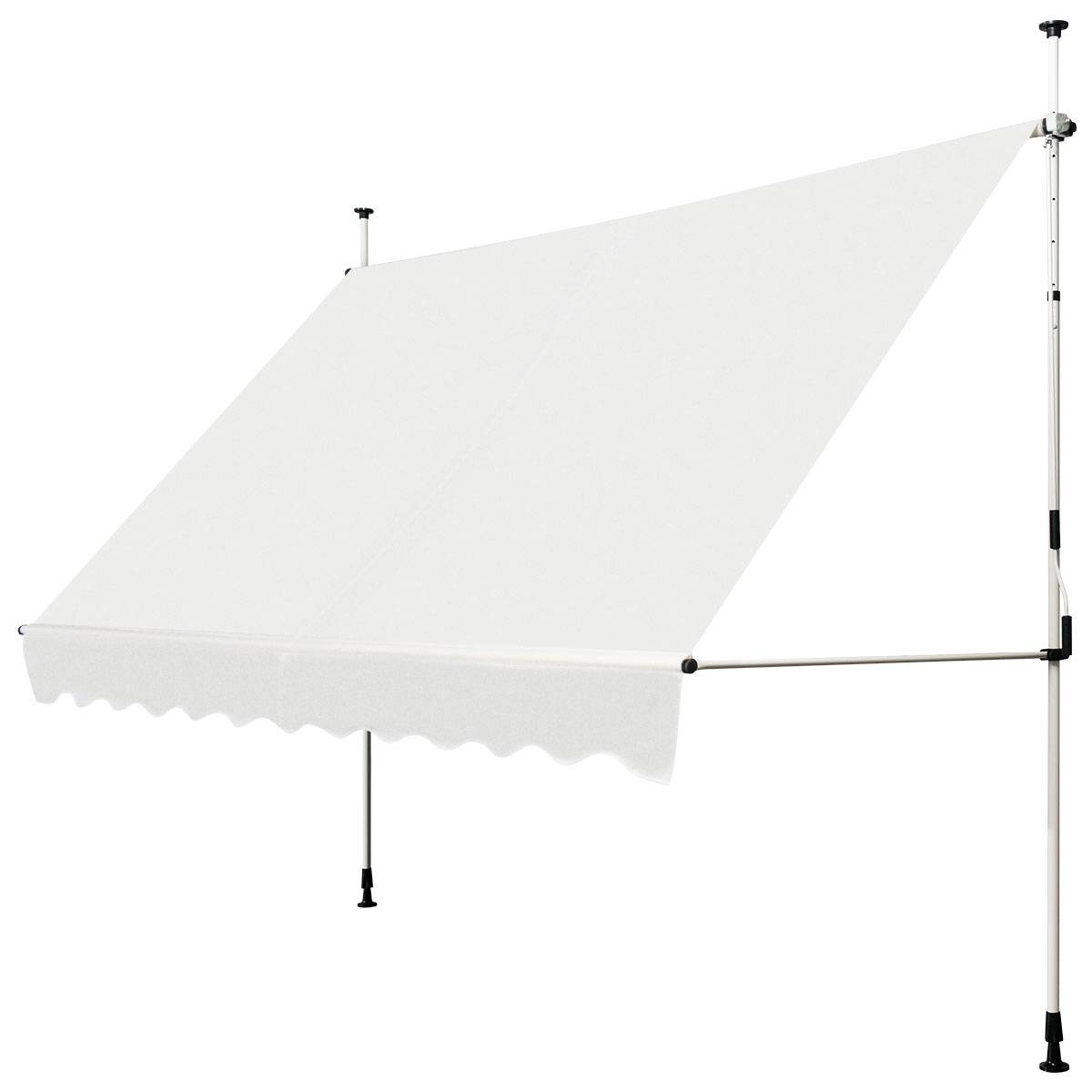 Maison Chic - Auvent Manuel Rétractable 300CM Hauteur Réglable Store Banne Aluminium Tissu Oxford Anti UV Beige - Image 8