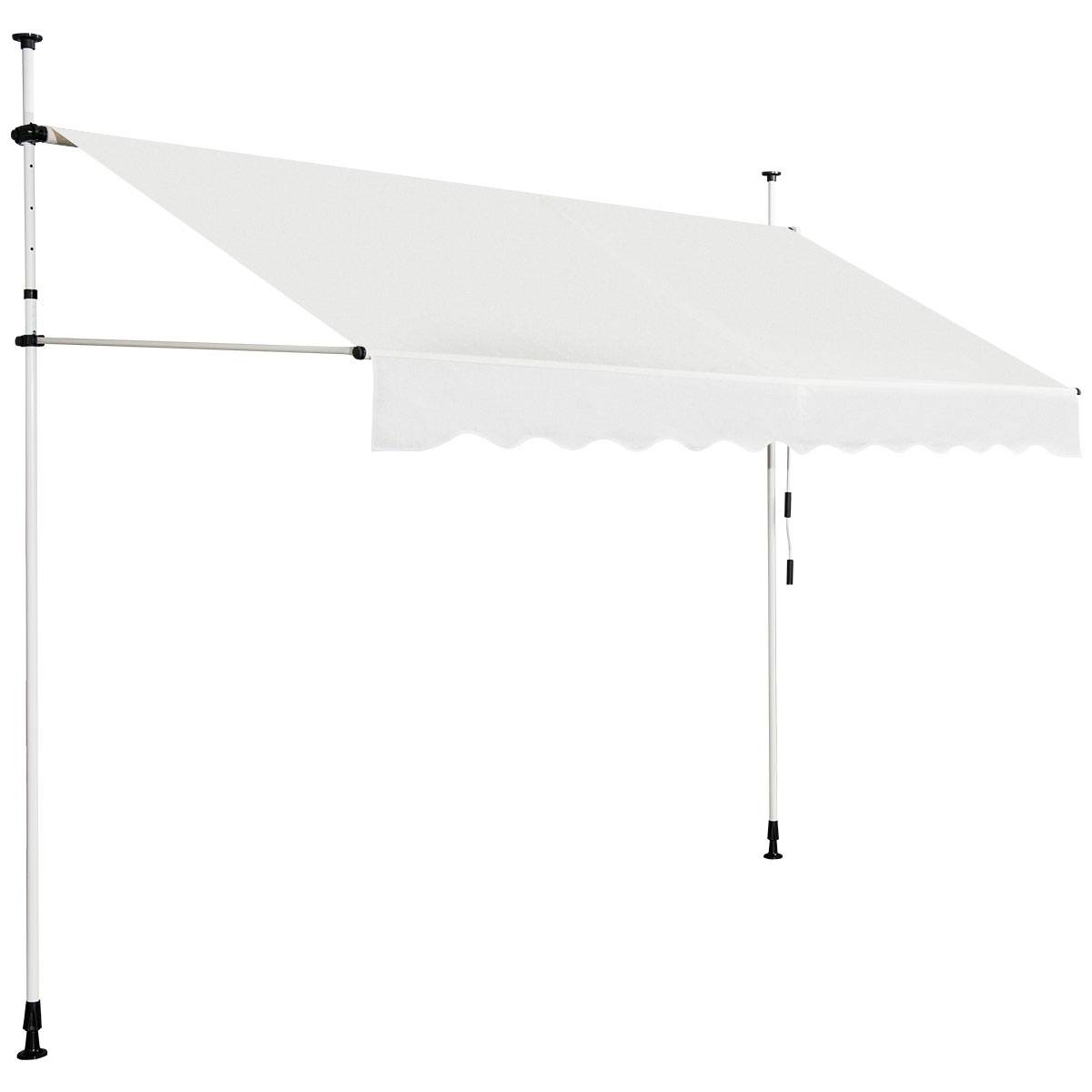 Maison Chic - Auvent Manuel Rétractable 300CM Hauteur Réglable Store Banne Aluminium Tissu Oxford Anti UV Beige - Image 7