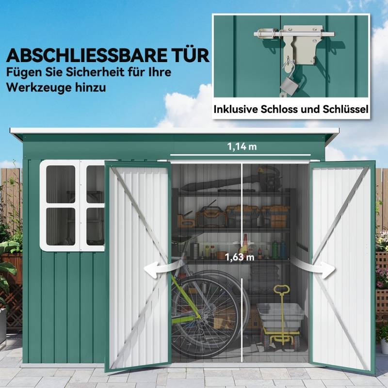 PANGIVO - Abri de jardin acier vert 260 x 177 x 190 cm - PANGIVO - Image 7