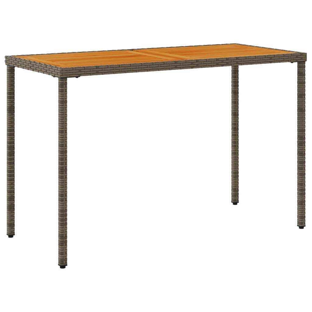 ComfortXL - Table de Jardin Bi-Matière 115cm, Structure Résine Tressée Grise et Plateau en Bois d'Acacia Massif – ComfortXL Outdoor Living - Image 6