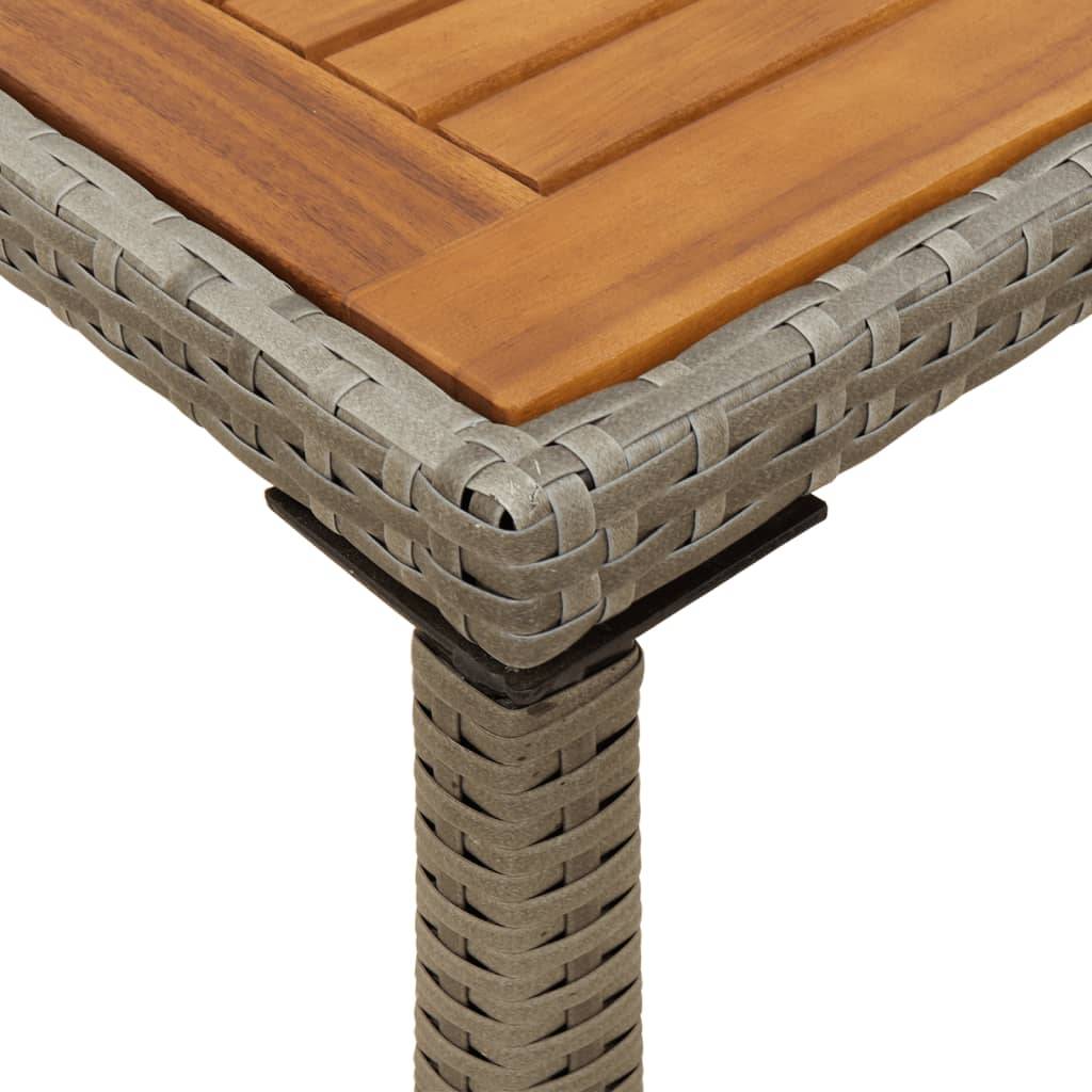 ComfortXL - Table de Jardin Bi-Matière 115cm, Structure Résine Tressée Grise et Plateau en Bois d'Acacia Massif – ComfortXL Outdoor Living - Image 8