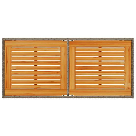ComfortXL - Table de Jardin Bi-Matière 115cm, Structure Résine Tressée Grise et Plateau en Bois d'Acacia Massif – ComfortXL Outdoor Living - Image 7