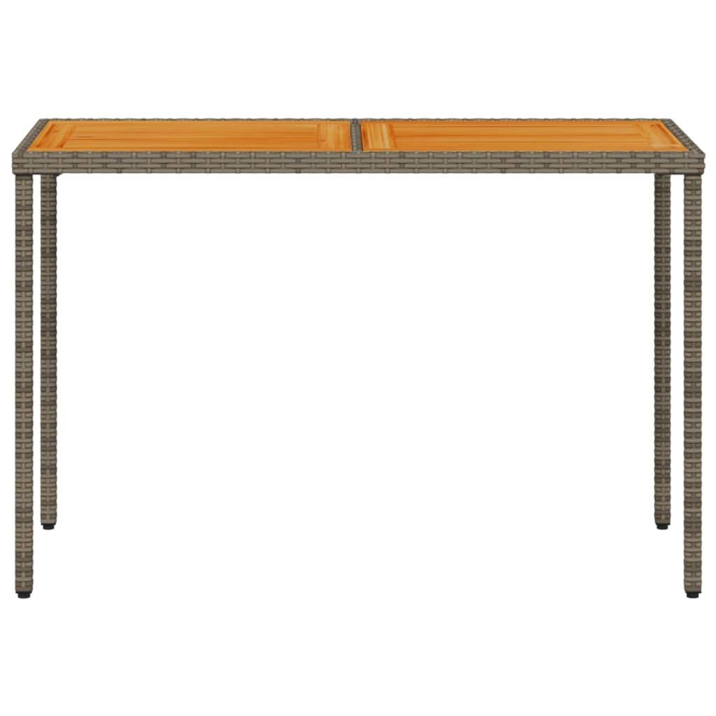 ComfortXL - Table de Jardin Bi-Matière 115cm, Structure Résine Tressée Grise et Plateau en Bois d'Acacia Massif – ComfortXL Outdoor Living - Image 4