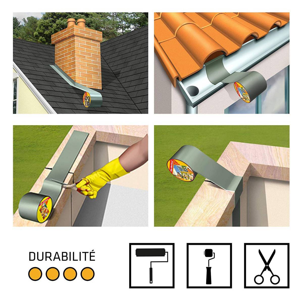 Sika MultiSeal Bande d'étanchéité bitumeuse 100mm x 10m - SIKA - 3732 - Image 3