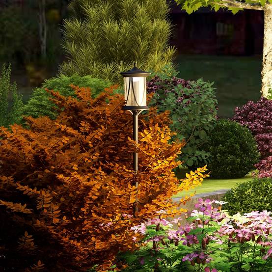 Lampadaire Solaire LED Extérieur ABS Jardin Détecteur Crépusculaire IP44 127cm Noir - ComfortXL Outdoor Living - Image 1