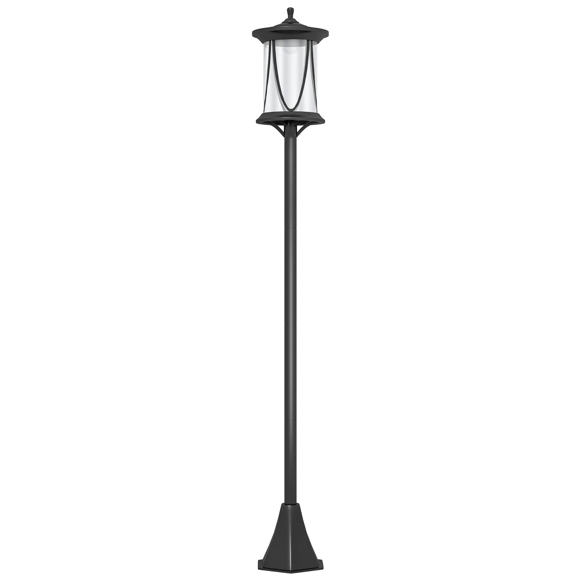 Lampadaire Solaire LED Extérieur ABS Jardin Détecteur Crépusculaire IP44 127cm Noir - ComfortXL Outdoor Living - Image 2