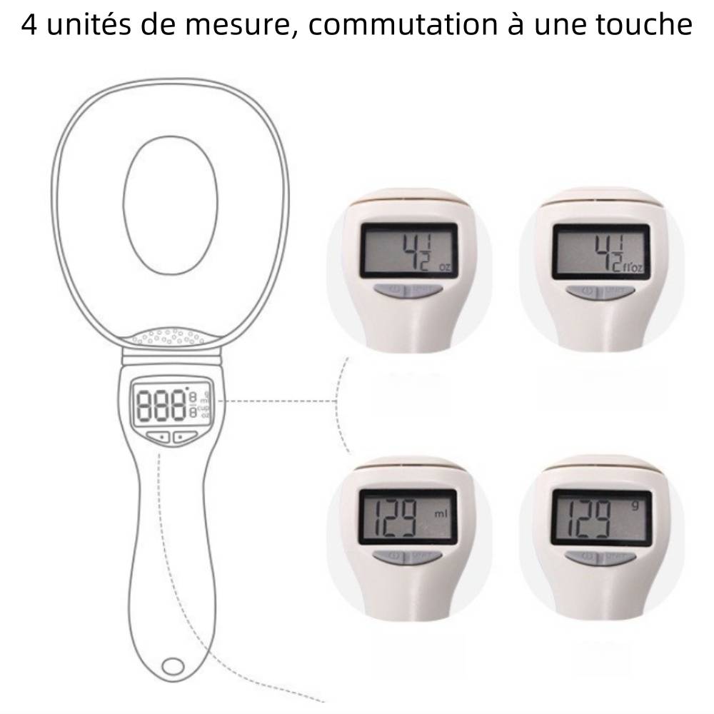 Balance Numérique écran LCD Piles CR2032 Cuillère De Mesure Numérique 800g/0.1g Swiftctrl - Balance Cuisine Avec Écran LCD Et Piles Incluses