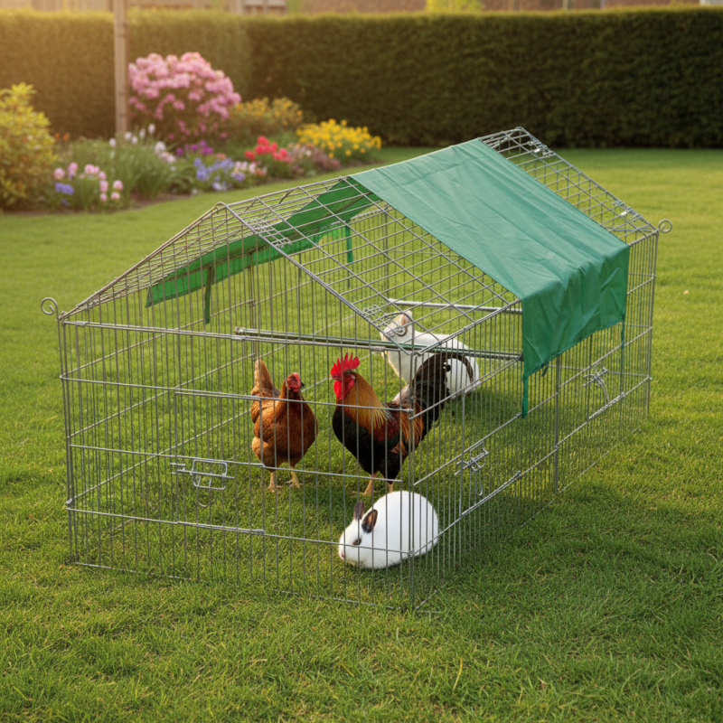 Parc Enclos lapin Extérieur grillage en métal pour lapins 2 x 1,02 x 0,96 m « 456 M Maison été» - Image 1