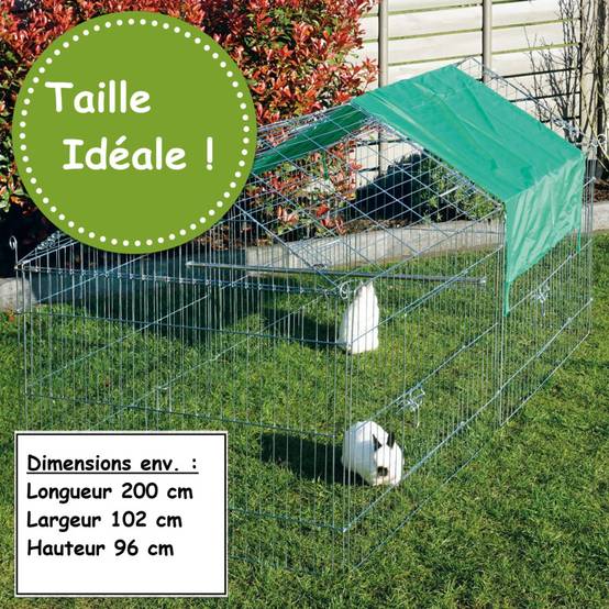 Parc Enclos lapin Extérieur grillage en métal pour lapins 2 x 1,02 x 0,96 m « 456 M Maison été» - Image 6