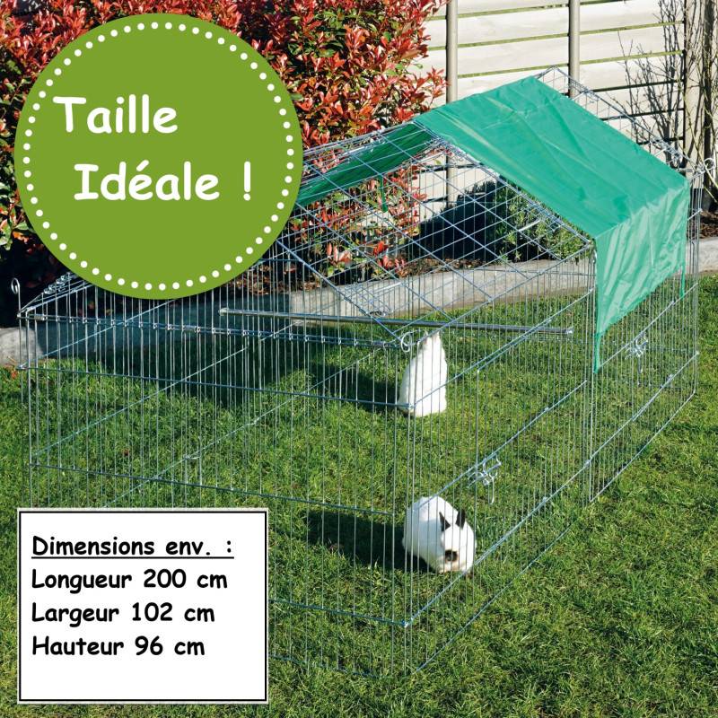 Parc Enclos lapin Extérieur grillage en métal pour lapins 2 x 1,02 x 0,96 m « 456 M Maison été» - Image 6