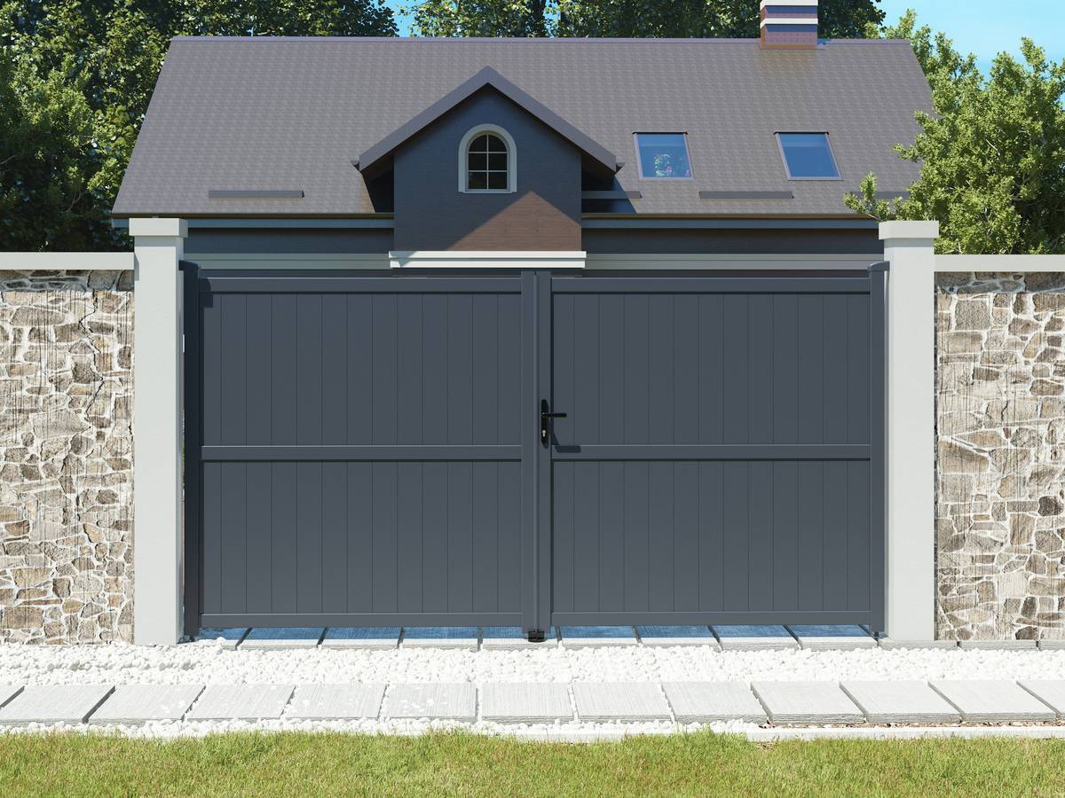 Portail Aluminium "maurice" - 349.5 X 180.9 Cm - Gris -habitat Et Jardin - Image 2