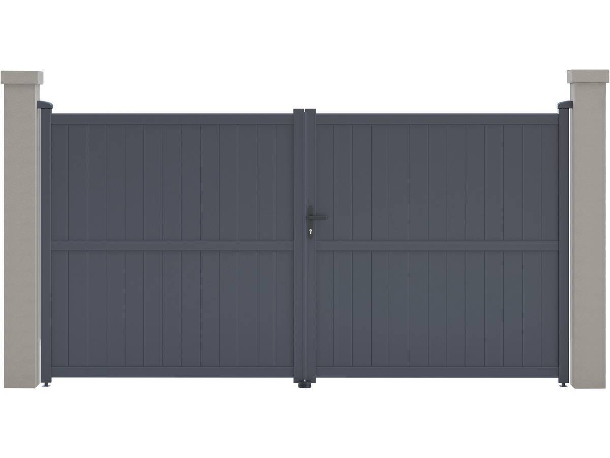 Portail Aluminium "maurice" - 349.5 X 180.9 Cm - Gris -habitat Et Jardin - Image 1
