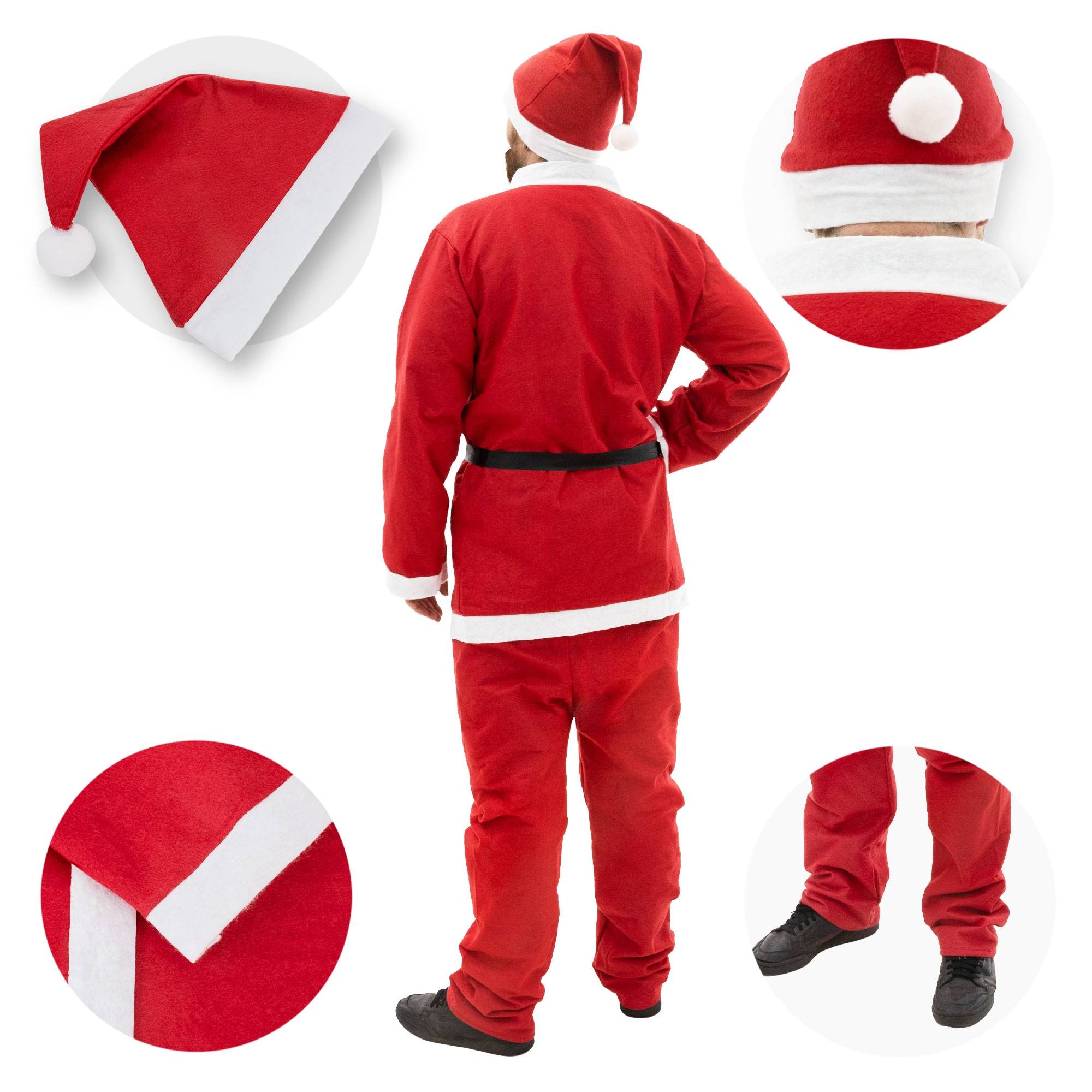 Ecd-Germany - Costume de Père de Noël déguisement fête rouge-blanc taille unique S-XL 5 pièces - Image 5