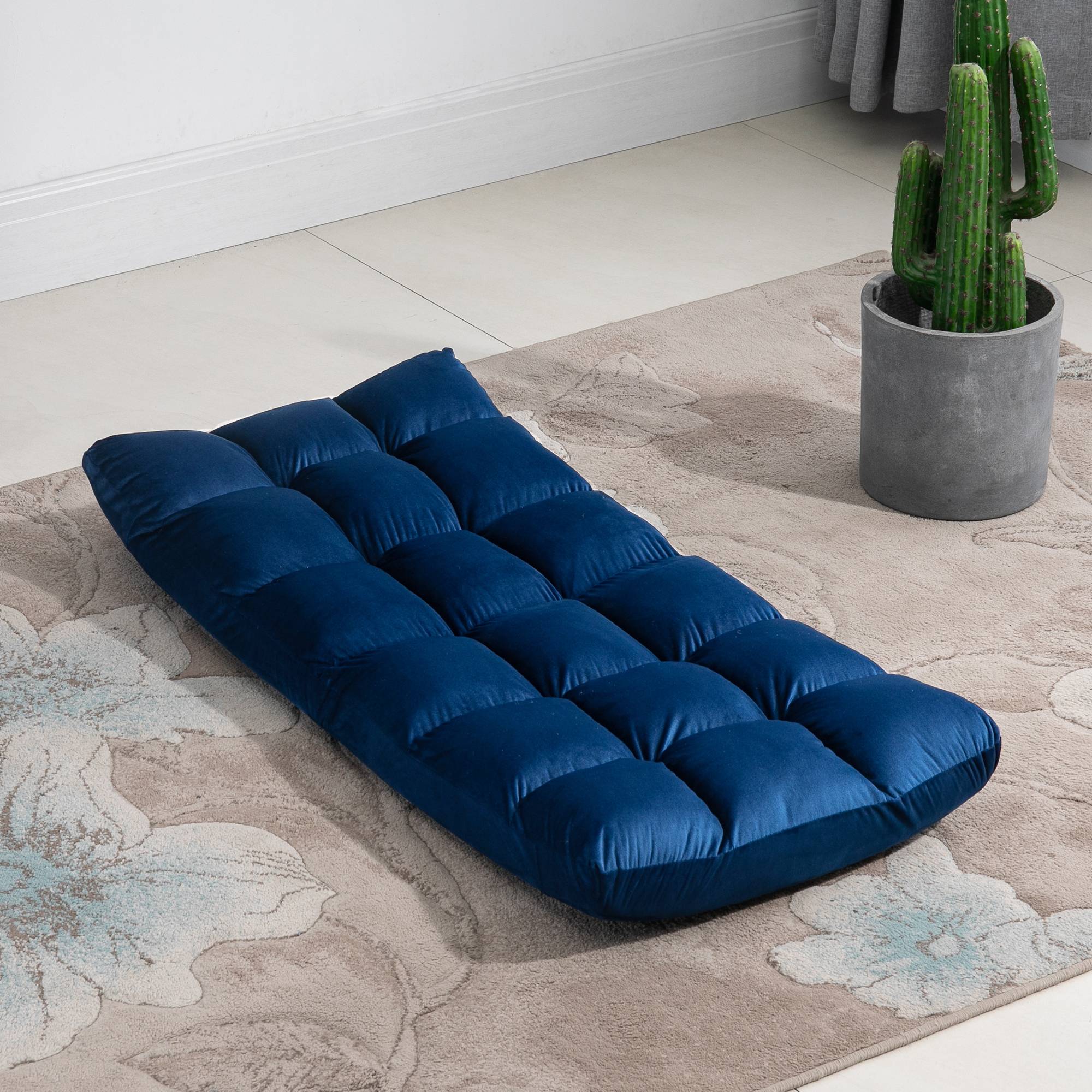 Fauteuil Convertible Fauteuil Paresseux Grand Confort Inclinaison Dossier Multipositions 90°-180° Bleu Roi - Image 10