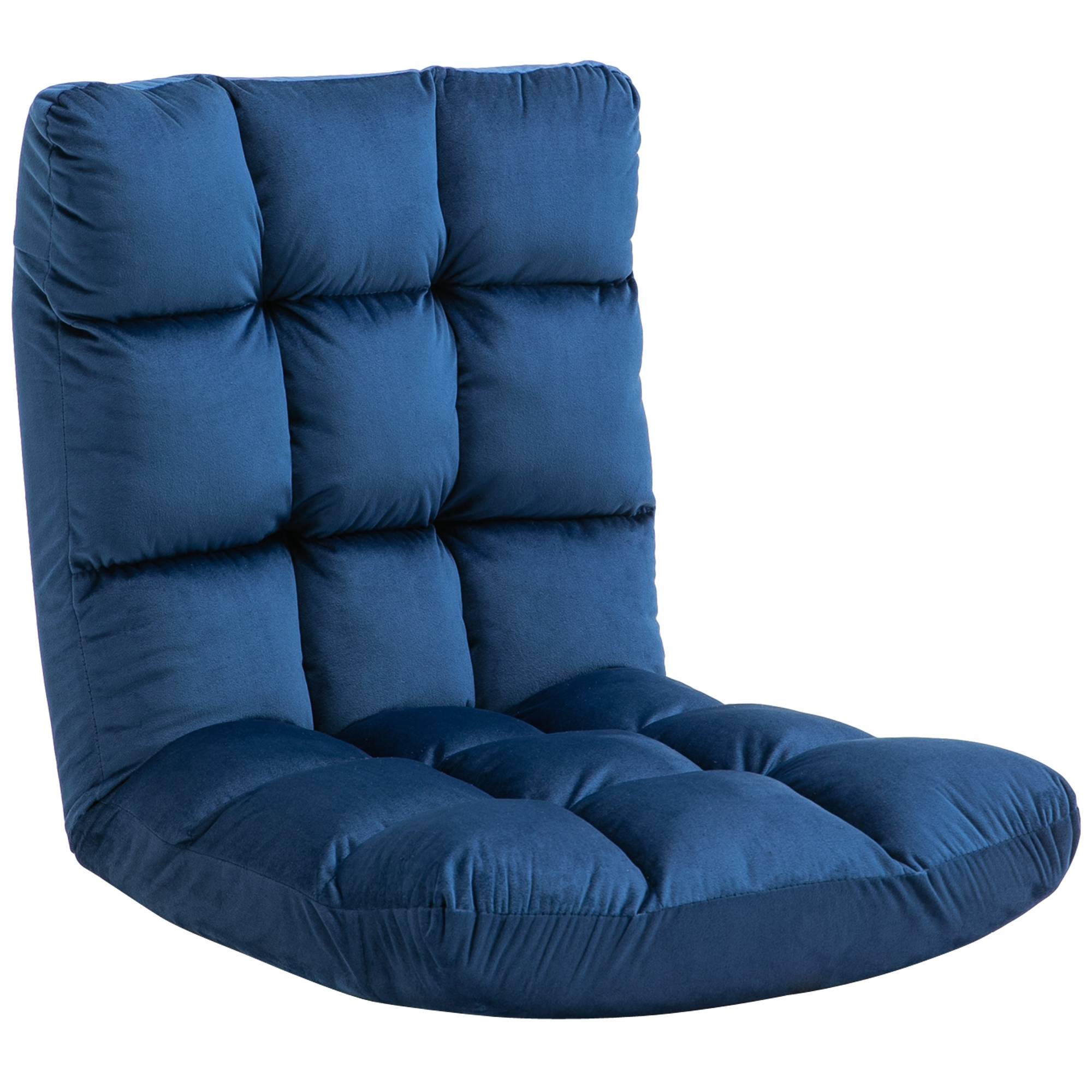 Fauteuil Convertible Fauteuil Paresseux Grand Confort Inclinaison Dossier Multipositions 90°-180° Bleu Roi - Image 1