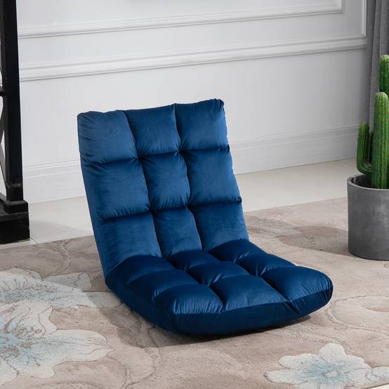 Fauteuil Convertible Fauteuil Paresseux Grand Confort Inclinaison Dossier Multipositions 90°-180° Bleu Roi - Image 4