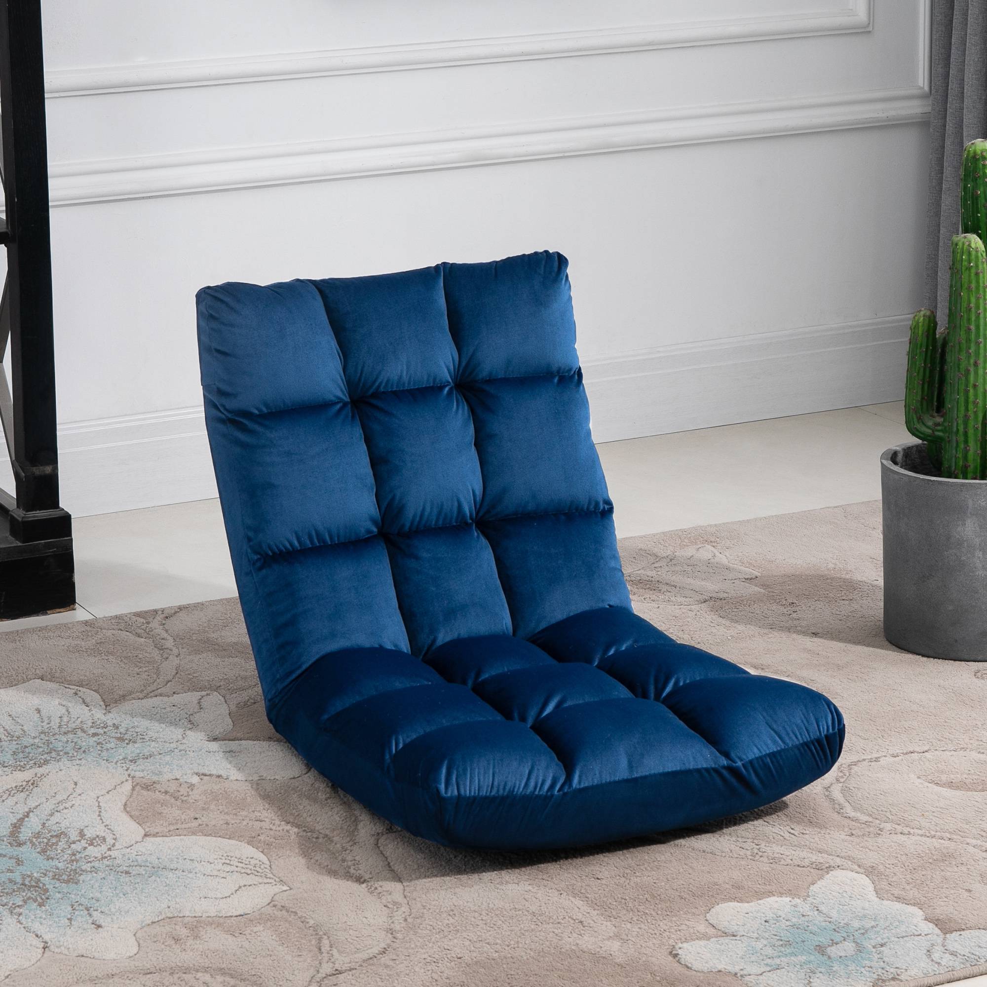 Fauteuil Convertible Fauteuil Paresseux Grand Confort Inclinaison Dossier Multipositions 90°-180° Bleu Roi - Image 4