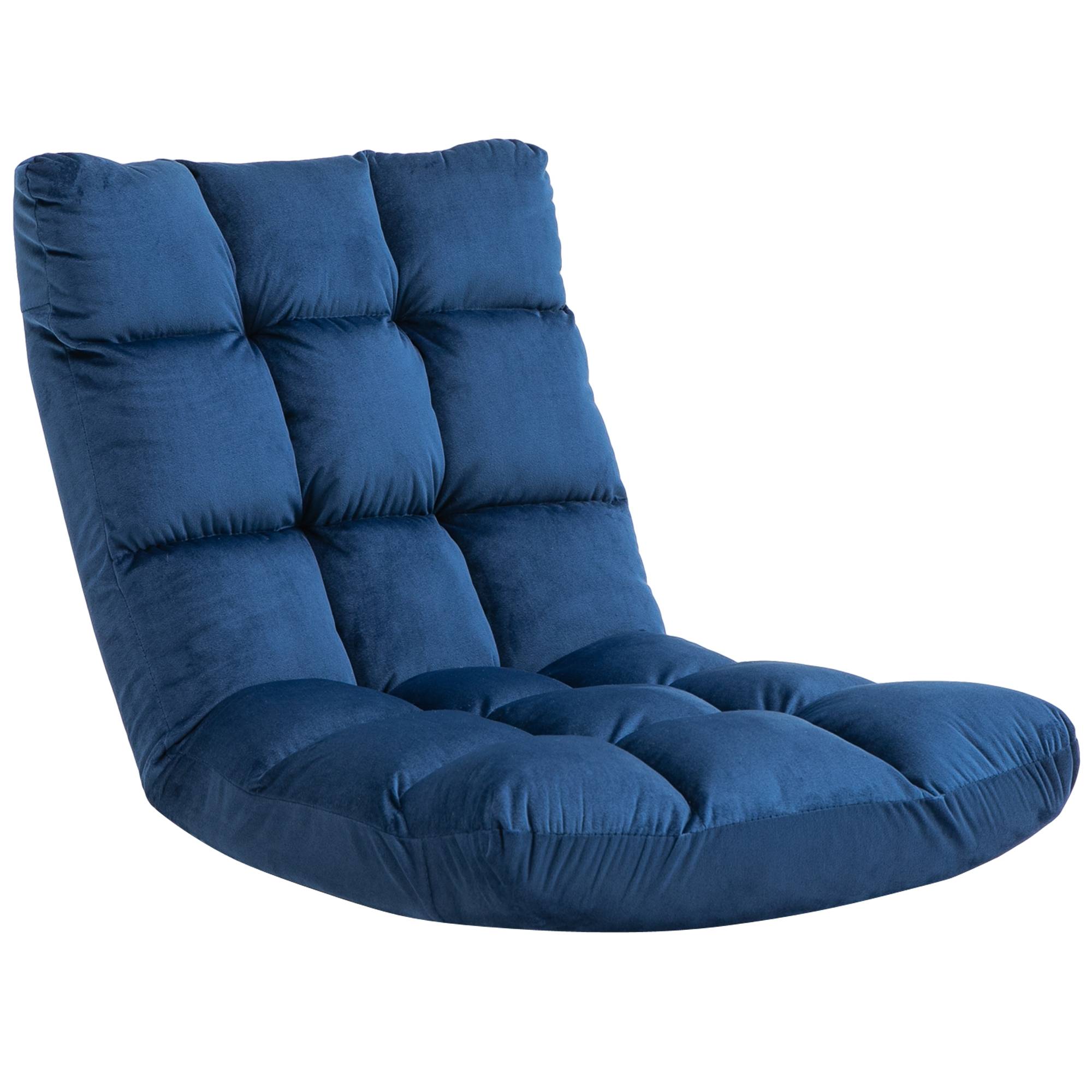 Fauteuil Convertible Fauteuil Paresseux Grand Confort Inclinaison Dossier Multipositions 90°-180° Bleu Roi - Image 2