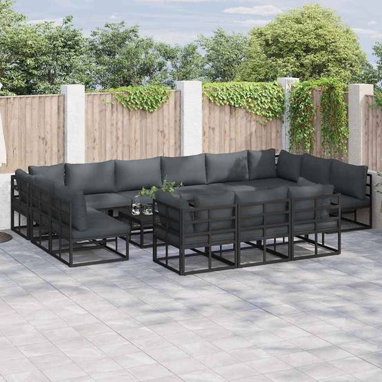 ComfortXL - Grand Salon de Jardin en Aluminium 14 Pièces Modulable pour 13 Personnes Noir – ComfortXL Outdoor Living - Image 1